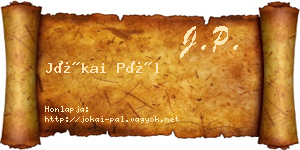 Jókai Pál névjegykártya